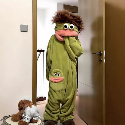 Long-Haired Green Monster Pajamas - Renee Lane Company