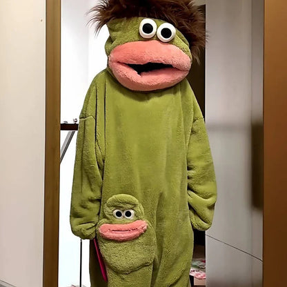 Long-Haired Green Monster Pajamas - Renee Lane Company