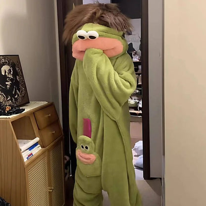 Long-Haired Green Monster Pajamas - Renee Lane Company