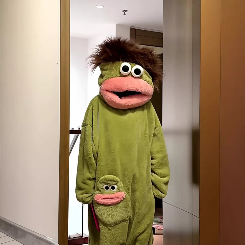 Long-Haired Green Monster Pajamas - Renee Lane Company