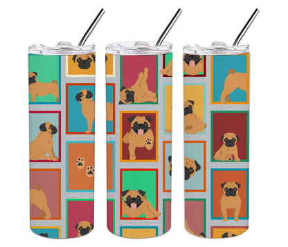 Lots of Apricot Pug Stainless Steel Skinny Tumbler Vacuum Double Walled Reusable Insulated Tumbler Travel Cup for Coffee Cocktails Gift with Lid, 20 oz - Renee Lane Company