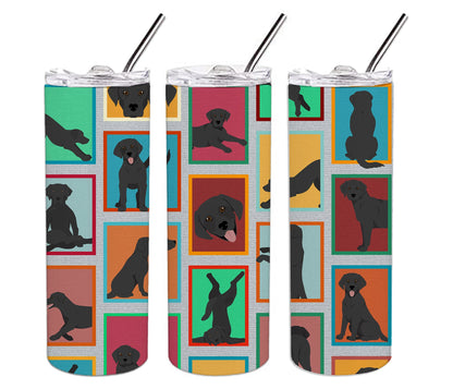 Lots of Black Labrador Retriever Stainless Steel Skinny Tumbler Vacuum Double Walled Reusable Insulated Tumbler Travel Cup for Coffee Cocktails Gift with Lid, 20 oz - Renee Lane Company