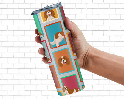 Lots of Blenheim Cavalier Spaniel Stainless Steel Skinny Tumbler Vacuum Double Walled Reusable Insulated Tumbler Travel Cup for Coffee Cocktails Gift with Lid, 20 oz - Renee Lane Company