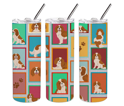 Lots of Blenheim Cavalier Spaniel Stainless Steel Skinny Tumbler Vacuum Double Walled Reusable Insulated Tumbler Travel Cup for Coffee Cocktails Gift with Lid, 20 oz - Renee Lane Company