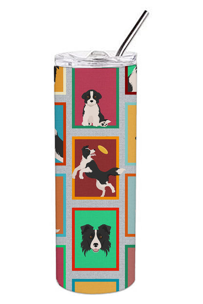 Lots of Border Collie Stainless Steel Skinny Tumbler Vacuum Double Walled Reusable Insulated Tumbler Travel Cup for Coffee Cocktails Gift with Lid, 20 oz - Renee Lane Company