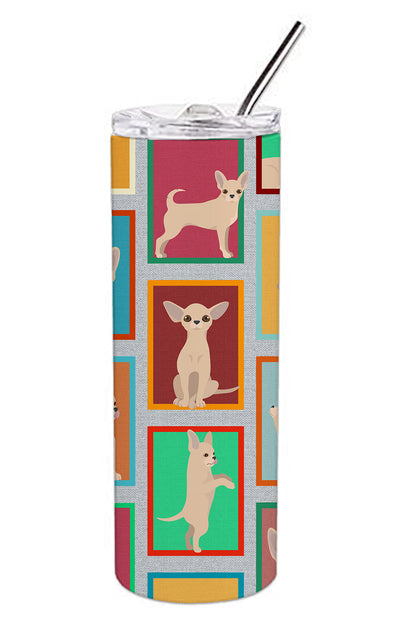 Lots of Chihuahua Stainless Steel Skinny Tumbler Vacuum Double Walled Reusable Insulated Tumbler Travel Cup for Coffee Cocktails Gift with Lid, 20 oz - Renee Lane Company