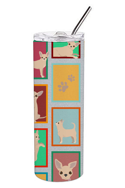 Lots of Chihuahua Stainless Steel Skinny Tumbler Vacuum Double Walled Reusable Insulated Tumbler Travel Cup for Coffee Cocktails Gift with Lid, 20 oz - Renee Lane Company