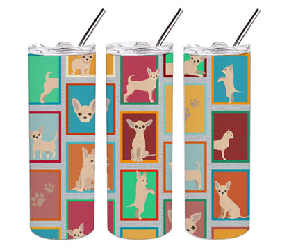 Lots of Chihuahua Stainless Steel Skinny Tumbler Vacuum Double Walled Reusable Insulated Tumbler Travel Cup for Coffee Cocktails Gift with Lid, 20 oz - Renee Lane Company