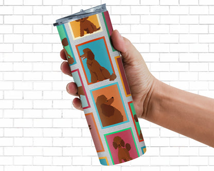 Lots of Chocolate Standard Poodle Stainless Steel Skinny Tumbler Vacuum Double Walled Reusable Insulated Tumbler Travel Cup for Coffee Cocktails Gift with Lid, 20 oz - Renee Lane Company