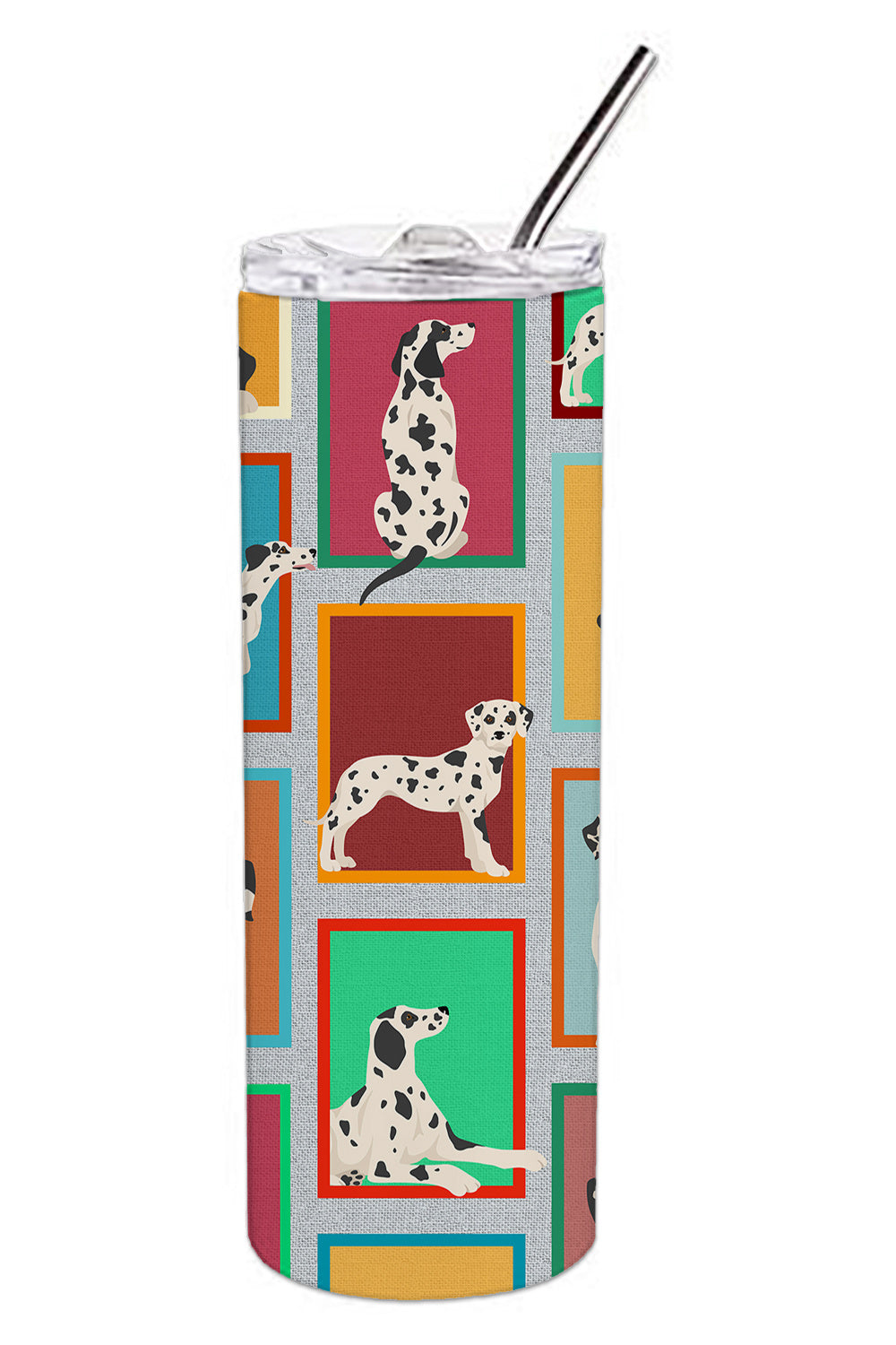 Lots of Dalmatian Stainless Steel Skinny Tumbler Vacuum Double Walled Reusable Insulated Tumbler Travel Cup for Coffee Cocktails Gift with Lid, 20 oz - Renee Lane Company
