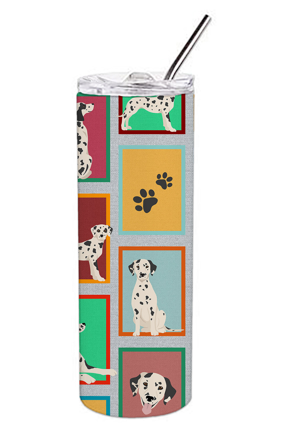 Lots of Dalmatian Stainless Steel Skinny Tumbler Vacuum Double Walled Reusable Insulated Tumbler Travel Cup for Coffee Cocktails Gift with Lid, 20 oz - Renee Lane Company