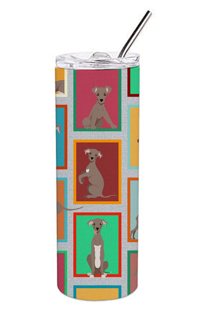 Lots of Fawn Italian Greyhound Stainless Steel Skinny Tumbler Vacuum Double Walled Reusable Insulated Tumbler Travel Cup for Coffee Cocktails Gift with Lid, 20 oz - Renee Lane Company