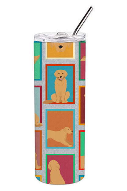 Lots of Golden Retriever Stainless Steel Skinny Tumbler Vacuum Double Walled Reusable Insulated Tumbler Travel Cup for Coffee Cocktails Gift with Lid, 20 oz - Renee Lane Company