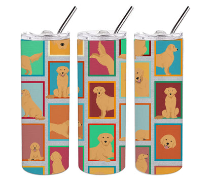 Lots of Golden Retriever Stainless Steel Skinny Tumbler Vacuum Double Walled Reusable Insulated Tumbler Travel Cup for Coffee Cocktails Gift with Lid, 20 oz - Renee Lane Company