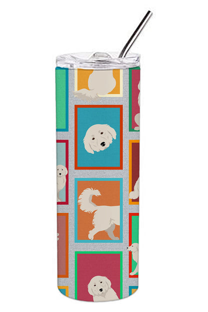 Lots of Great Pyrenees Stainless Steel Skinny Tumbler Vacuum Double Walled Reusable Insulated Tumbler Travel Cup for Coffee Cocktails Gift with Lid, 20 oz - Renee Lane Company