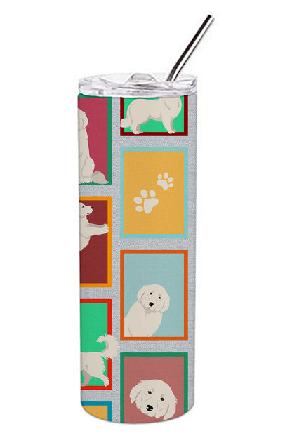 Lots of Great Pyrenees Stainless Steel Skinny Tumbler Vacuum Double Walled Reusable Insulated Tumbler Travel Cup for Coffee Cocktails Gift with Lid, 20 oz - Renee Lane Company