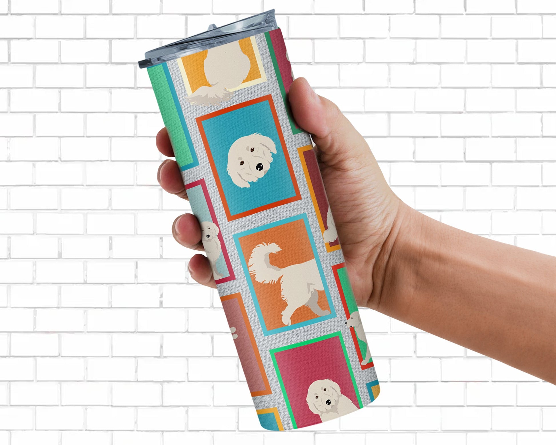 Lots of Great Pyrenees Stainless Steel Skinny Tumbler Vacuum Double Walled Reusable Insulated Tumbler Travel Cup for Coffee Cocktails Gift with Lid, 20 oz - Renee Lane Company