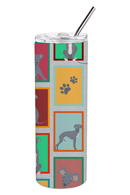 Lots of Italian Greyhound Stainless Steel Skinny Tumbler Vacuum Double Walled Reusable Insulated Tumbler Travel Cup for Coffee Cocktails Gift with Lid, 20 oz - Renee Lane Company