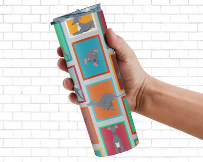 Lots of Italian Greyhound Stainless Steel Skinny Tumbler Vacuum Double Walled Reusable Insulated Tumbler Travel Cup for Coffee Cocktails Gift with Lid, 20 oz - Renee Lane Company