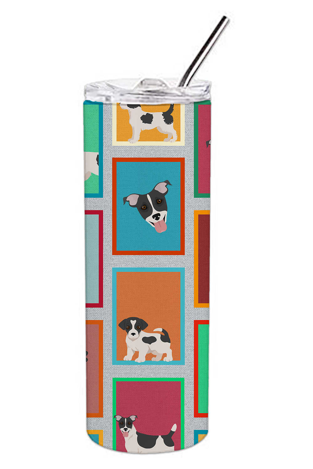 Lots of Jack Russell Terrier Stainless Steel Skinny Tumbler Vacuum Double Walled Reusable Insulated Tumbler Travel Cup for Coffee Cocktails Gift with Lid, 20 oz - Renee Lane Company