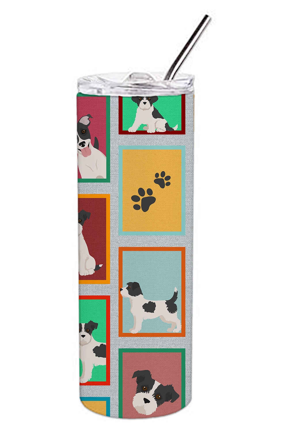 Lots of Jack Russell Terrier Stainless Steel Skinny Tumbler Vacuum Double Walled Reusable Insulated Tumbler Travel Cup for Coffee Cocktails Gift with Lid, 20 oz - Renee Lane Company