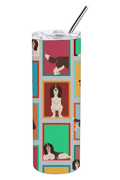 Lots of Liver English Springer Spaniel Stainless Steel Skinny Tumbler Vacuum Double Walled Reusable Insulated Tumbler Travel Cup for Coffee Cocktails Gift with Lid, 20 oz - Renee Lane Company