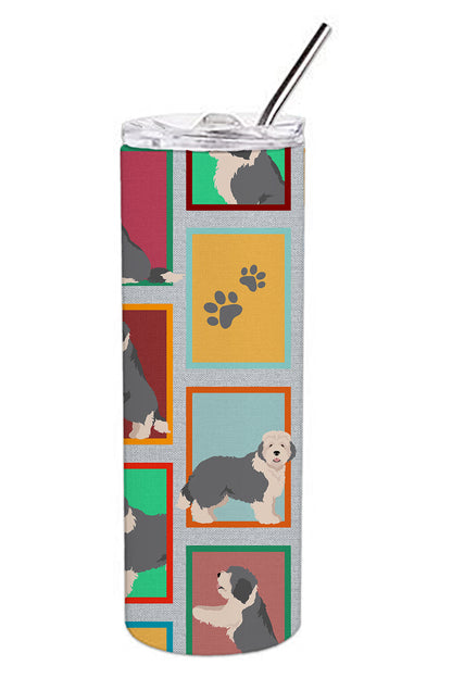 Lots of Old English Sheepdog Stainless Steel Skinny Tumbler Vacuum Double Walled Reusable Insulated Tumbler Travel Cup for Coffee Cocktails Gift with Lid, 20 oz - Renee Lane Company