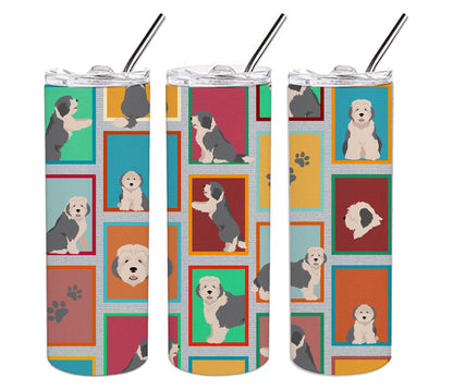 Lots of Old English Sheepdog Stainless Steel Skinny Tumbler Vacuum Double Walled Reusable Insulated Tumbler Travel Cup for Coffee Cocktails Gift with Lid, 20 oz - Renee Lane Company