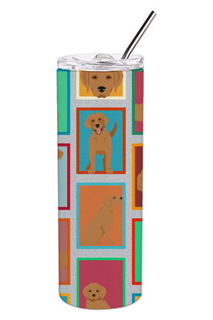 Lots of Red Fox Labrador Retriever Stainless Steel Skinny Tumbler Vacuum Double Walled Reusable Insulated Tumbler Travel Cup for Coffee Cocktails Gift with Lid, 20 oz - Renee Lane Company