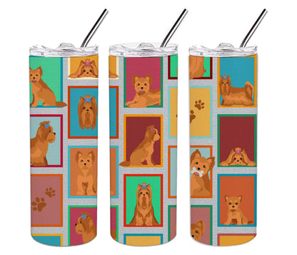 Lots of Red Yorkie Stainless Steel Skinny Tumbler Vacuum Double Walled Reusable Insulated Tumbler Travel Cup for Coffee Cocktails Gift with Lid, 20 oz - Renee Lane Company