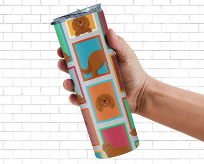 Lots of Ruby Cavalier Spaniel Stainless Steel Skinny Tumbler Vacuum Double Walled Reusable Insulated Tumbler Travel Cup for Coffee Cocktails Gift with Lid, 20 oz - Renee Lane Company