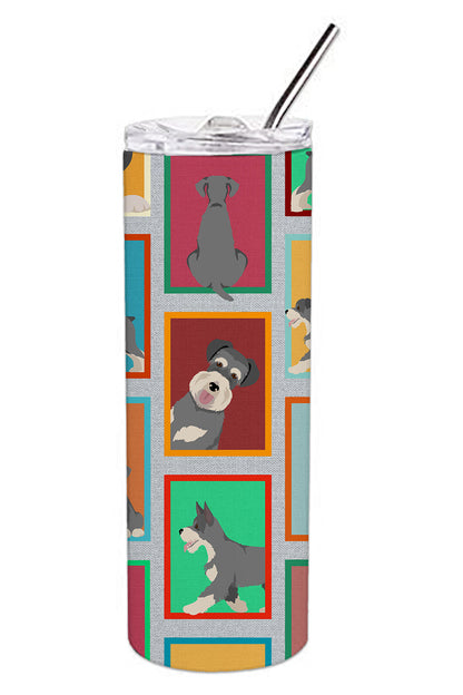 Lots of Schnauzer Stainless Steel Skinny Tumbler Vacuum Double Walled Reusable Insulated Tumbler Travel Cup for Coffee Cocktails Gift with Lid, 20 oz - Renee Lane Company