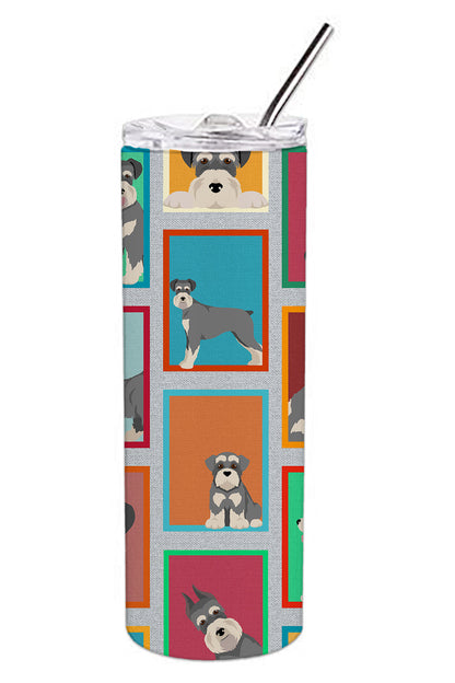 Lots of Schnauzer Stainless Steel Skinny Tumbler Vacuum Double Walled Reusable Insulated Tumbler Travel Cup for Coffee Cocktails Gift with Lid, 20 oz - Renee Lane Company