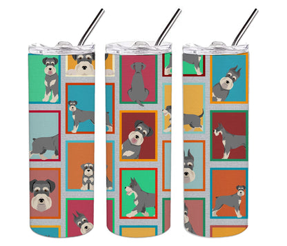 Lots of Schnauzer Stainless Steel Skinny Tumbler Vacuum Double Walled Reusable Insulated Tumbler Travel Cup for Coffee Cocktails Gift with Lid, 20 oz - Renee Lane Company