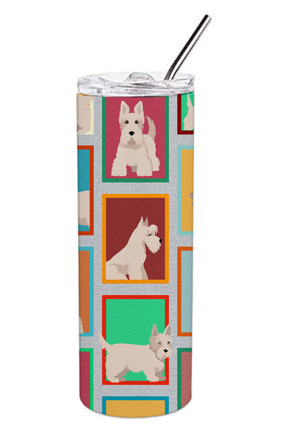 Lots of Wheaten Scottish Terrier Stainless Steel Skinny Tumbler Vacuum Double Walled Reusable Insulated Tumbler Travel Cup for Coffee Cocktails Gift with Lid, 20 oz - Renee Lane Company