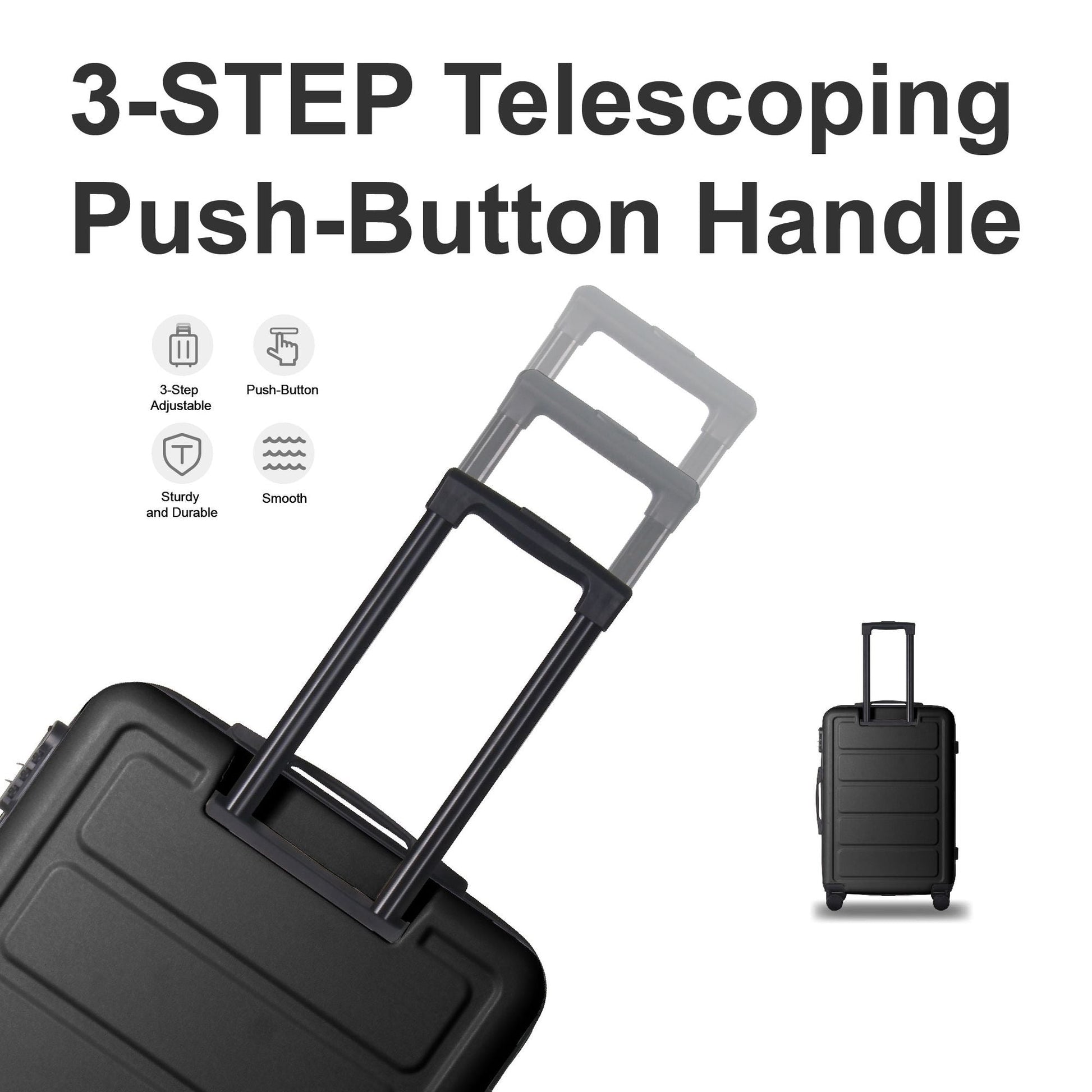 Luggage Sets ABS Hardshell 3pcs Luggage, Lightweight Durable Suitcase sets Spinner Wheels Suitcase 20''24''28'' (BLACK) - Renee Lane Company