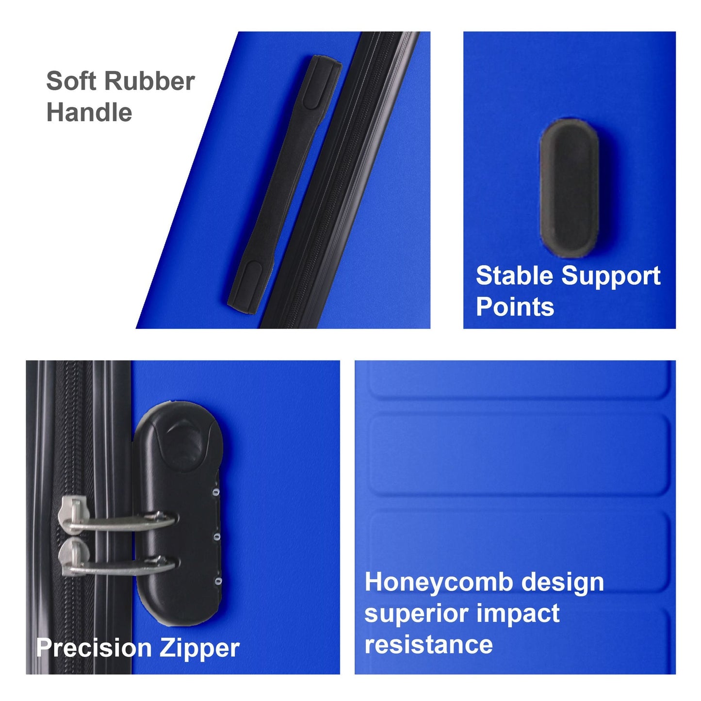Luggage Sets ABS Hardshell 3pcs Luggage, Lightweight Durable Suitcase sets Spinner Wheels Suitcase 20''24''28'' (BLUE) - Renee Lane Company