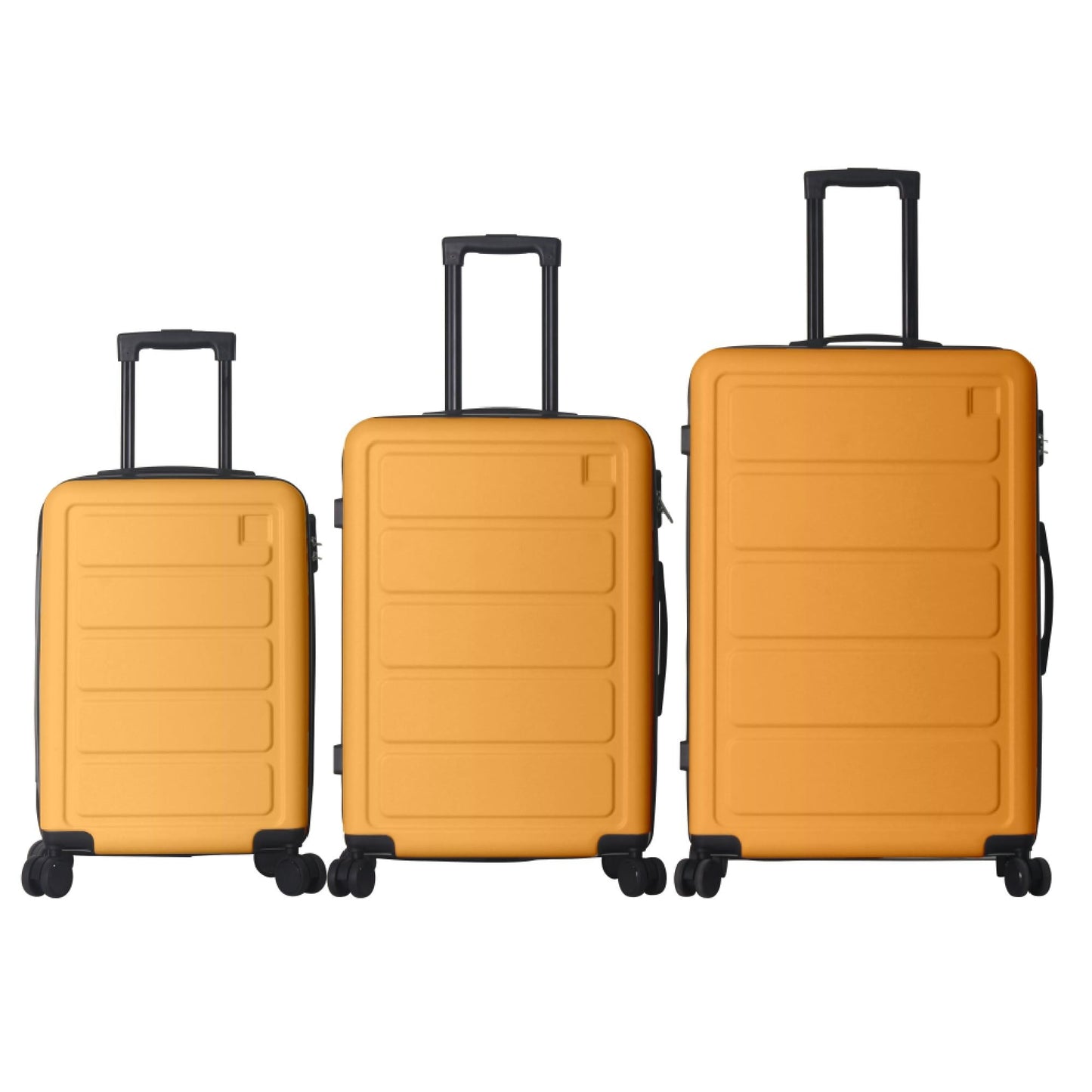 Luggage Sets ABS Hardshell 3pcs Luggage, Lightweight Durable Suitcase sets Spinner Wheels Suitcase 20''24''28'' (Yellow) - Renee Lane Company
