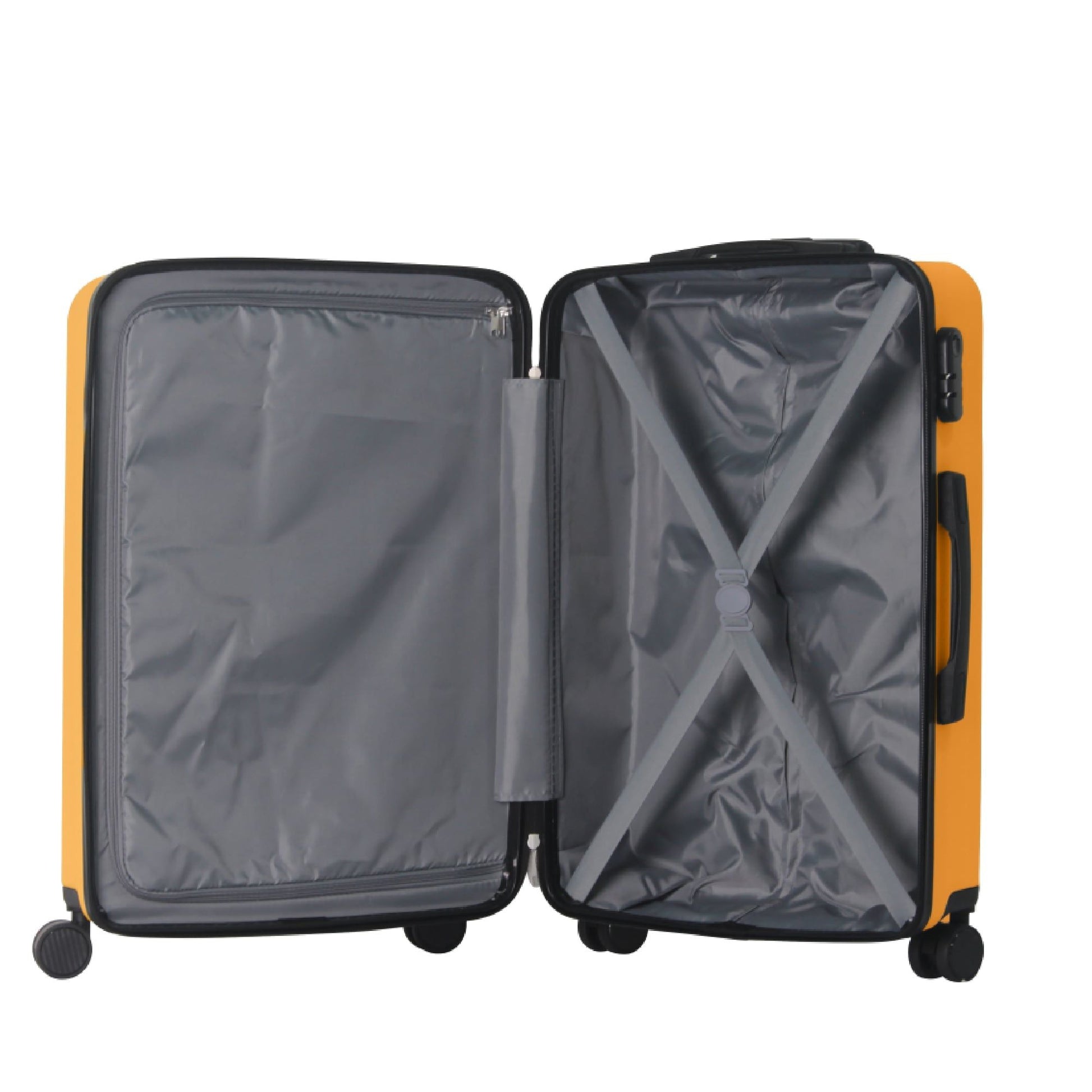 Luggage Sets ABS Hardshell 3pcs Luggage, Lightweight Durable Suitcase sets Spinner Wheels Suitcase 20''24''28'' (Yellow) - Renee Lane Company