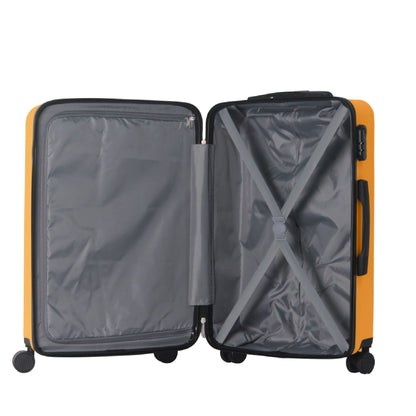 Luggage Sets ABS Hardshell 3pcs Luggage, Lightweight Durable Suitcase sets Spinner Wheels Suitcase 20''24''28'' (Yellow) - Renee Lane Company
