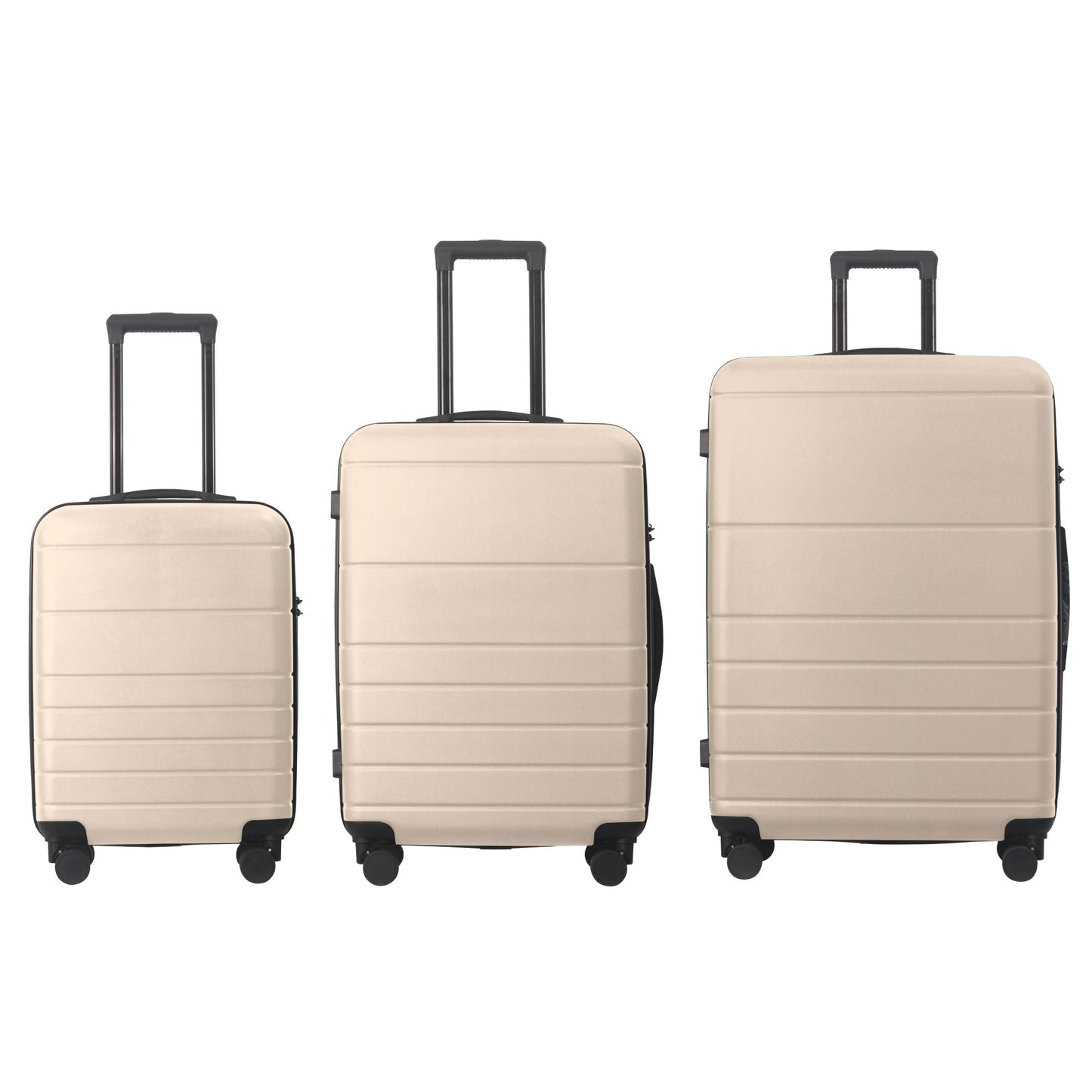 Luggage Sets ABS Hardshell 3pcs Luggage, Lightweight Durable Suitcase sets Spinner Wheels Suitcase with TSA Lock 20''24''28'' Available(Beige) - Renee Lane Company