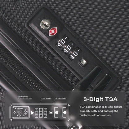 Luggage Sets ABS Hardshell 3pcs Luggage, Lightweight Durable Suitcase sets Spinner Wheels Suitcase with TSA Lock 20''24''28'' Available(Black) - Renee Lane Company