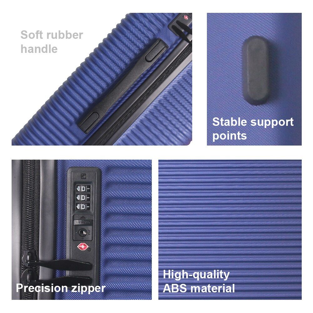 Luggage Sets ABS Hardshell 3pcs Luggage, Lightweight Durable Suitcase sets Spinner Wheels Suitcase with TSA Lock 20''24''28'' Available(Blue) - Renee Lane Company