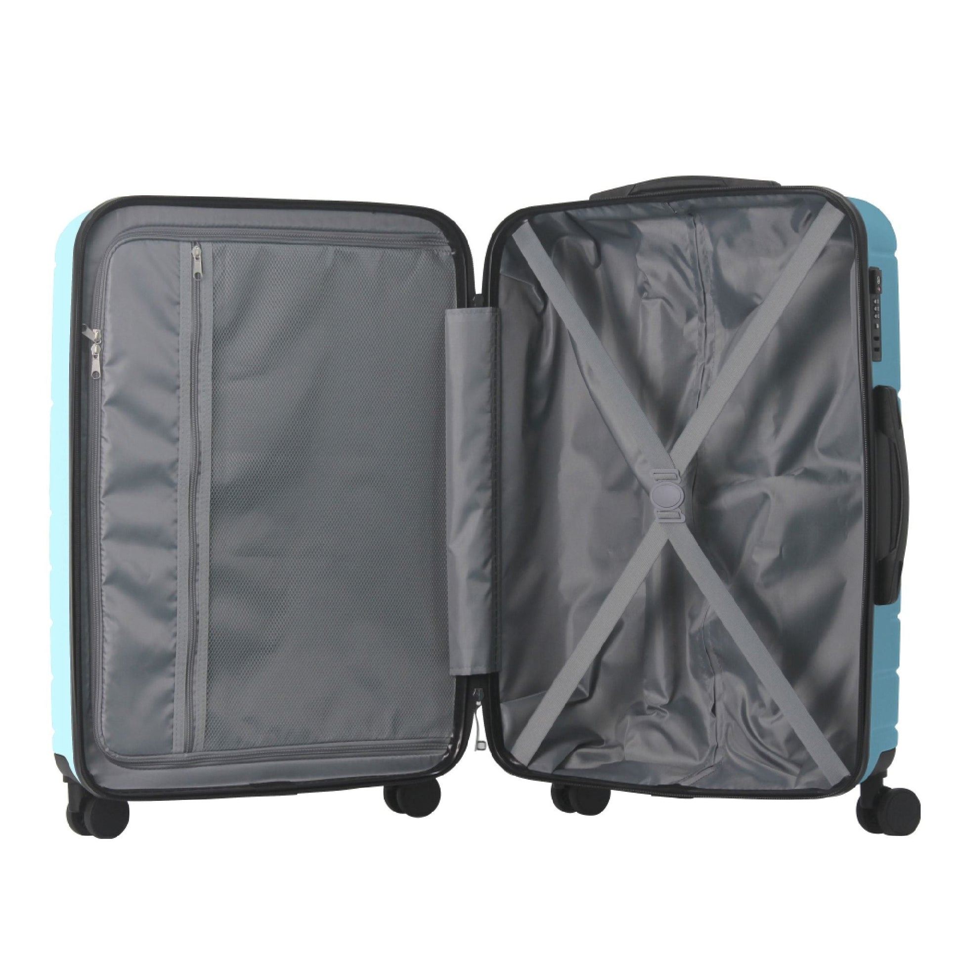 Luggage Sets ABS Hardshell 3pcs Luggage, Lightweight Durable Suitcase sets Spinner Wheels Suitcase with TSA Lock 20''24''28'' Available(Blue) - Renee Lane Company