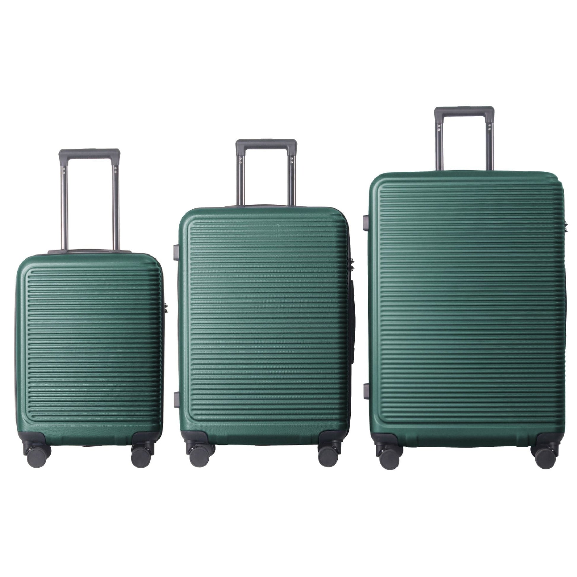 Luggage Sets ABS Hardshell 3pcs Luggage, Lightweight Durable Suitcase sets Spinner Wheels Suitcase with TSA Lock 20''24''28'' Available(Dark Green) - Renee Lane Company
