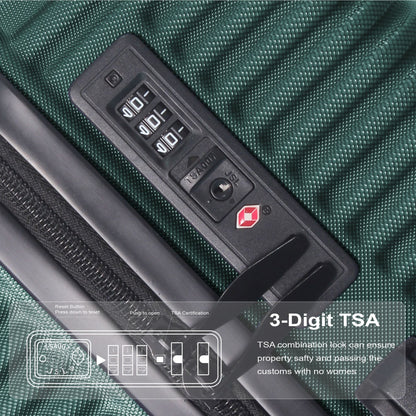 Luggage Sets ABS Hardshell 3pcs Luggage, Lightweight Durable Suitcase sets Spinner Wheels Suitcase with TSA Lock 20''24''28'' Available(Dark Green) - Renee Lane Company