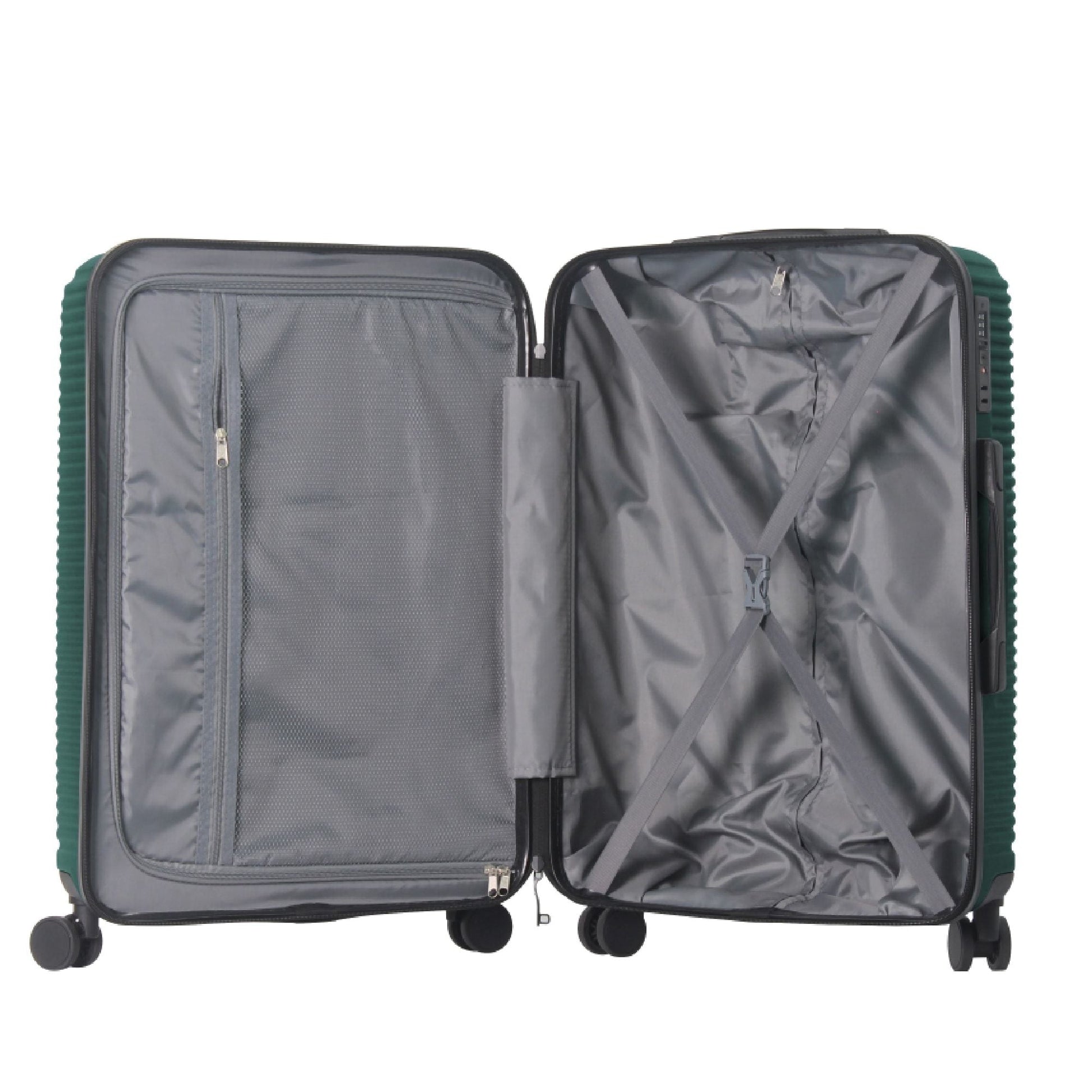 Luggage Sets ABS Hardshell 3pcs Luggage, Lightweight Durable Suitcase sets Spinner Wheels Suitcase with TSA Lock 20''24''28'' Available(Dark Green) - Renee Lane Company