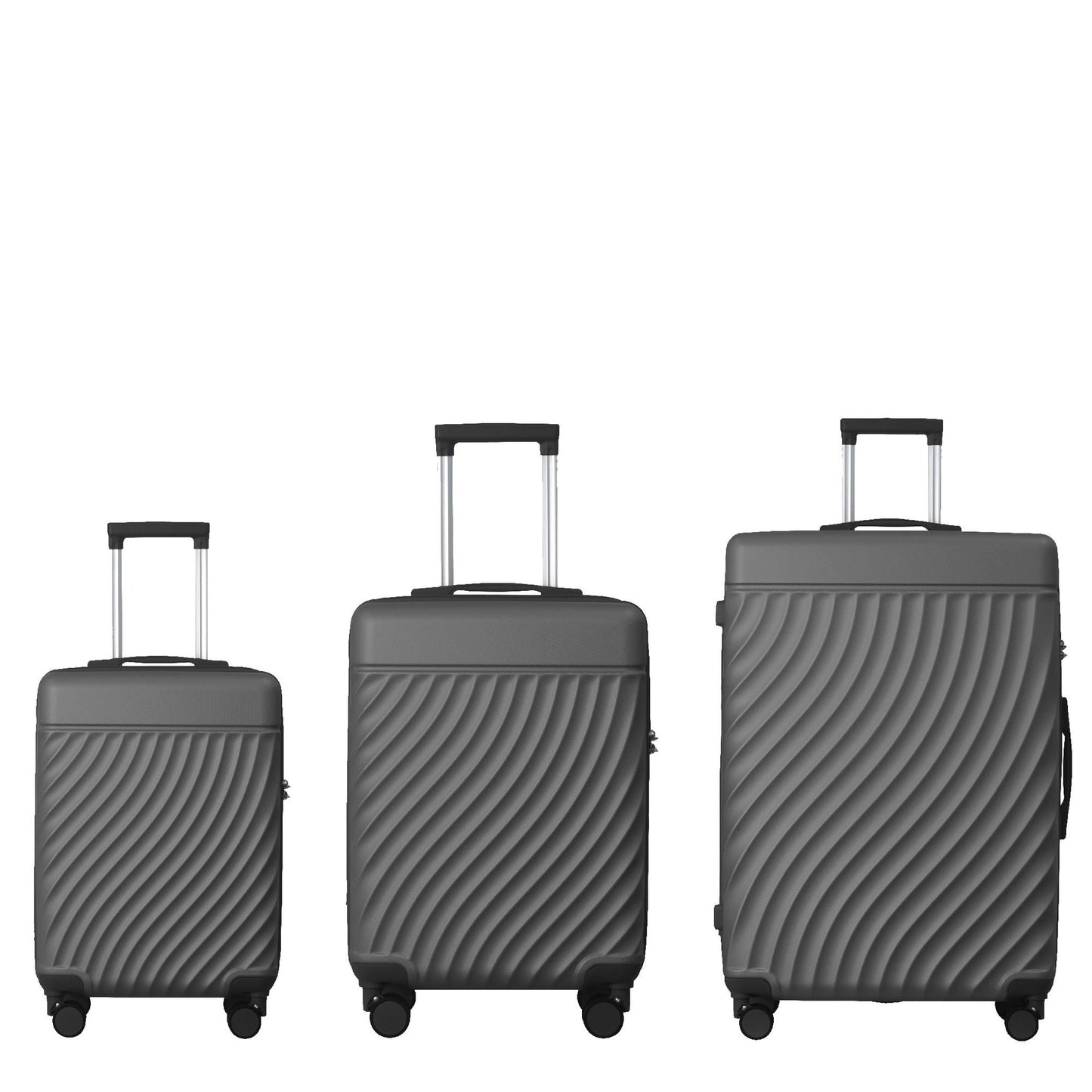 Luggage Sets ABS Hardshell 3pcs Luggage, Lightweight Durable Suitcase sets Spinner Wheels Suitcase with TSA Lock 20''24''28'' Available(Grey Ash) - Renee Lane Company