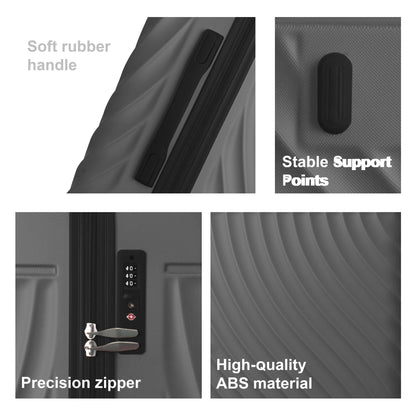Luggage Sets ABS Hardshell 3pcs Luggage, Lightweight Durable Suitcase sets Spinner Wheels Suitcase with TSA Lock 20''24''28'' Available(Grey Ash) - Renee Lane Company