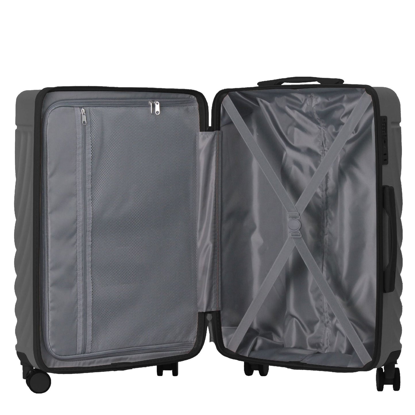 Luggage Sets ABS Hardshell 3pcs Luggage, Lightweight Durable Suitcase sets Spinner Wheels Suitcase with TSA Lock 20''24''28'' Available(Grey Ash) - Renee Lane Company